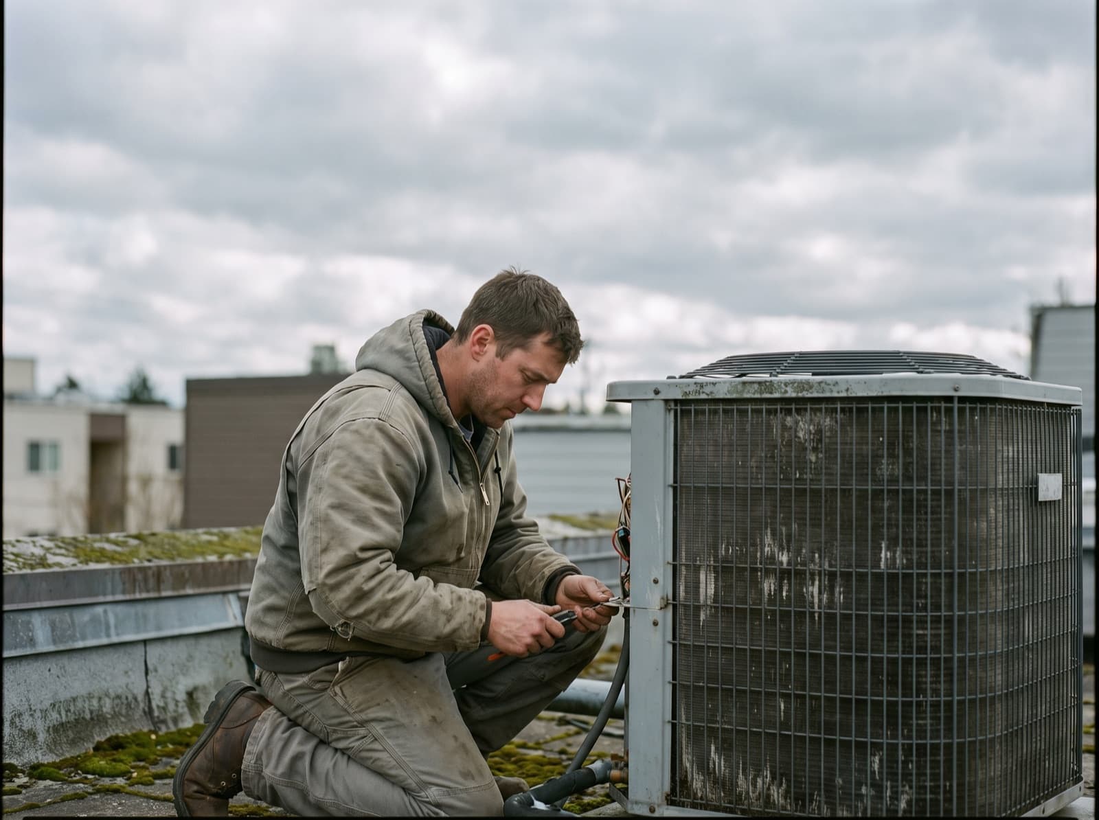 HVAC professional at work